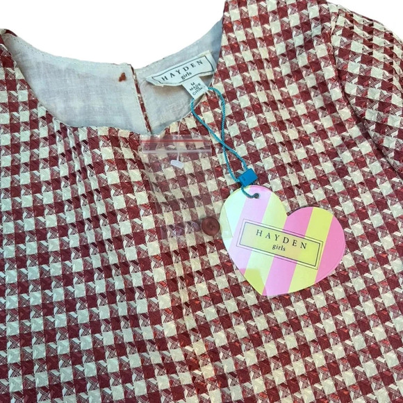 Hayden Girls NWT Piping Detailed Houndstooth Box Pleat Dress Size M - Picture 4 of 7